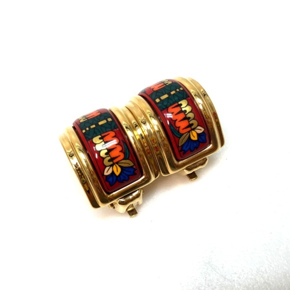 Hermes Accessories Earrings Red RedBased Gold - Picture 1 of 4